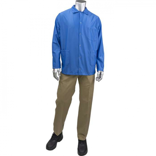 PIP BR49A-47RB-L, Uniform Technology™, StatMaster Short ESD Labcoat, Reusable Clothing, Royal, L