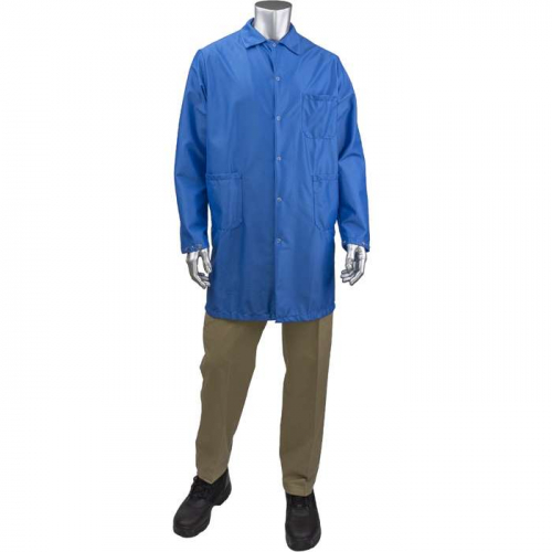 PIP BR51-47RB-XL, Uniform Technology™, StatMaster Long ESD Labcoat, Reusable Clothing, Royal, XL