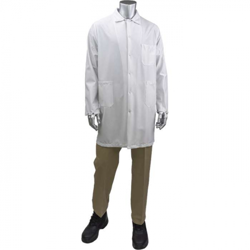 PIP BR51-47WH-XS, Uniform Technology™, StatMaster Long ESD Labcoat, Reusable Clothing, White, XS