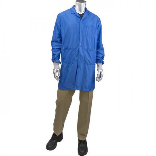 PIP BR51C-44RB-M, Uniform Technology™, StatStar Long ESD Labcoat - ESD Knit Cuff, Reusable Clothin
