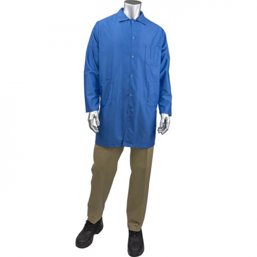 PIP BR59N-45RB-4XL, Uniform Technology™, Staticon Long ESD Labcoat, Reusable Clothing, Blue, 4XL