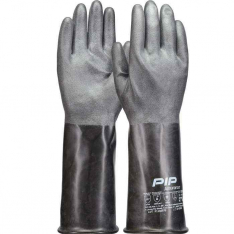 PIP BUT05R-10, Assurance®, 20 Mil Butyl Rubber Glove with Rough Grip-14, Chemical Resistant, Black,