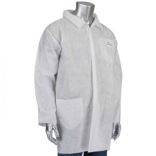 PIP C3820-L, Posi-Wear® M3™, PosiWear M3 Lab Coat - 2 Pocket, 50 gsm, Disposable Clothing, White,