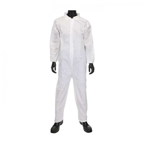 PIP C3852-2XL, PIP®, SMS - Coverall with Elastic Wrist & Ankle 42 gsm, Disposable Clothing, White, 