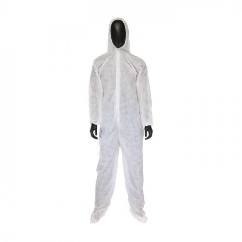 PIP C3859-XL, PIP®, SMS Coverall with Hood & Boot 42 gsm, Disposable Clothing, White, XL