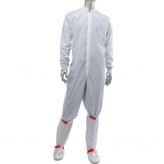 PIP CC1245-65WH-2XL, Uniform Technology™, C3 ISO 4 (Class 10) Cleanroom Coverall, Reusable Clothin