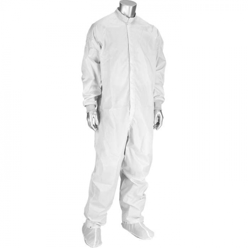 PIP CC1245-89WH-XS, Uniform Technology™, Disctek 2.5 Grid ISO 4 (Class 10) Cleanroom / ESD Coveral