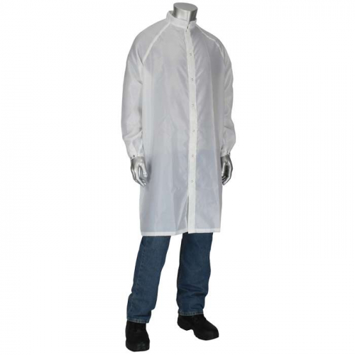 PIP CFR-60WH-S, Uniform Technology™, Taffeta ISO 6 (Class 1,000) Cleanroom Frock, Reusable Clothin