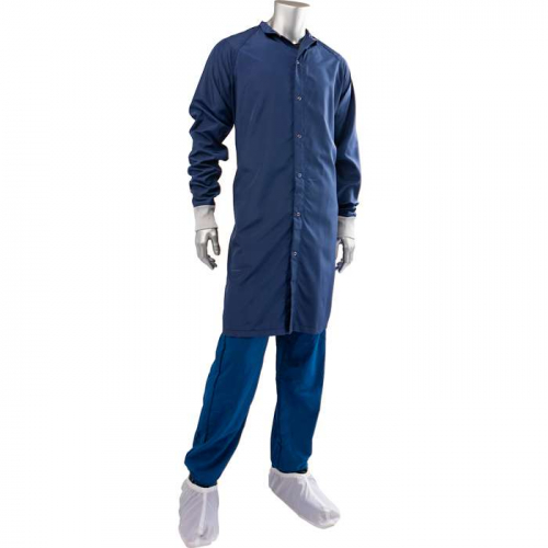 PIP CFRC-65NV-L, Uniform Technology™, C3 ISO 4 (Class 10) Cleanroom Frock, Reusable Clothing, Navy