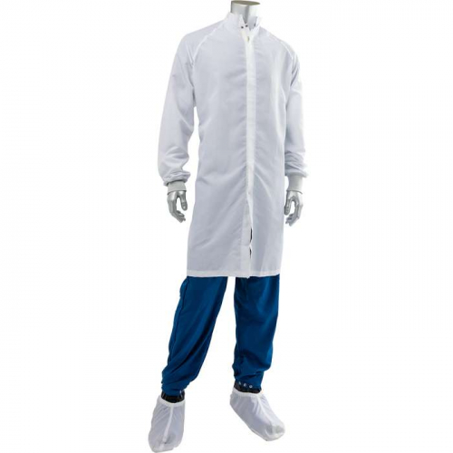 PIP CFRZC-65WH-XL, Uniform Technology™, C3 ISO 4 (Class 10) Cleanroom Frock, Reusable Clothing, Wh