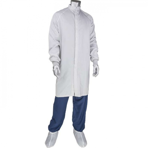 PIP CFRZC-89WH-S, Uniform Technology™, Disctek 2.5 Grid ISO 4 (Class 10) Cleanroom Frock, Reusable