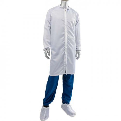 PIP CFRZCS-88WH-L, Uniform Technology™, Disctek 5.0 Grid ISO 6 (Class 1000) Cleanroom Frock, Reusa