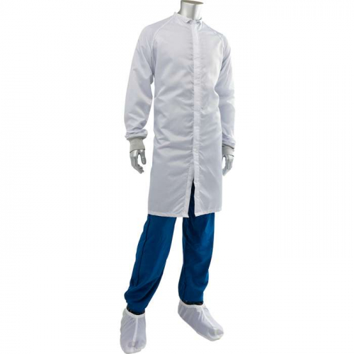 PIP CFRZPD-88WH-L, Uniform Technology™, Disctek 5.0 ISO 6 (Class 1,000) Cleanroom Frock, Reusable 