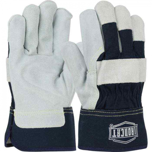 PIP IC5-XL, Ironcat®, Heavy Premium Split Cowhide Leather Palm Glove with Canvas Back - Rubberized 