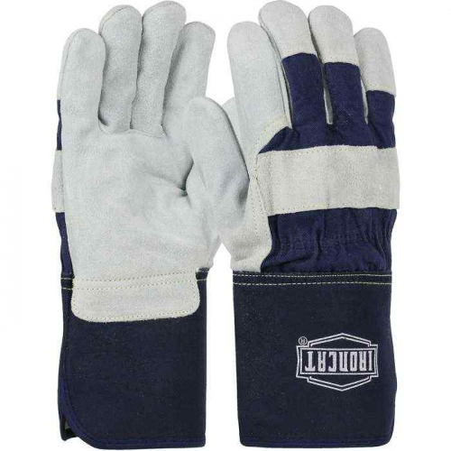 PIP IC8-XL, Ironcat®, Heavy Premium Split Cowhide Leather Palm Glove with Canvas Back - Rubberized 