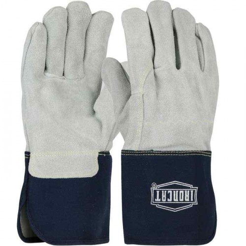 PIP IC9-L, Ironcat®, Heavy Premium Split Cowhide Leather Palm Glove with Full Leather Back - Rubber
