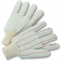 PIP K81SCNCI, PIP®, Polyester/Cotton Corded Double Palm Glove with Nap-In Finish - Natural Knit Wri