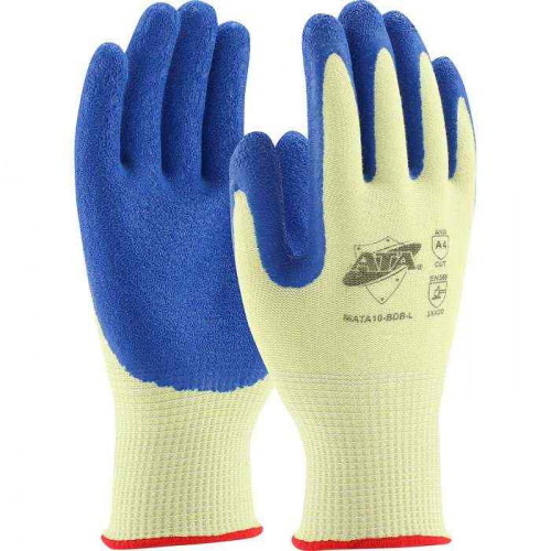 PIP MATA10-BDB-S, G-Tek® PolyKor®, Seamless Knit PolyKor® Blended Glove with Blue Latex Coated Cr