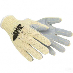 PIP MATA30-BH-L, PIP, Seamless Knit ATA Aramid Blended Glove with Split Cowhide Leather Palm - K