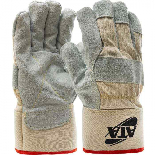 PIP MJVATA-XXL, PIP®, Split Cowhide Leather Palm Glove with Canvas Back and ATA® HPPE Blend Lining