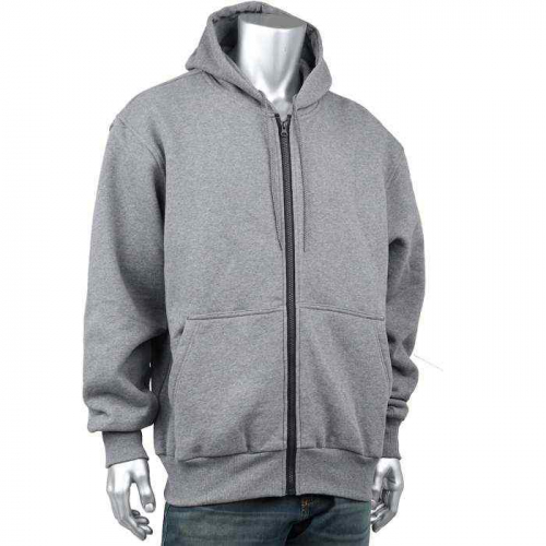 PIP 385-FRZH-GR-L, PIP®, AR/FR Fleece Zip Hoodie, FR Clothing, Gray, L