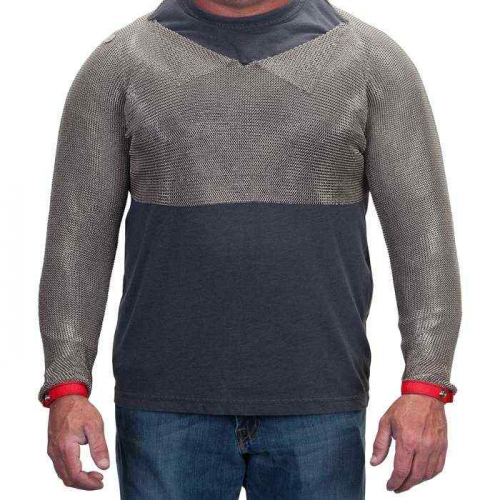 PIP USM-3315-M, US Mesh®, Stainless Steel Mesh T-Shirt with Double Sleeve - 12 Long, Metal Mesh Sle