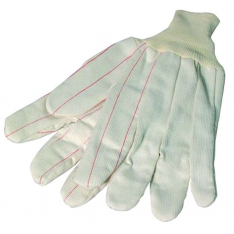Anchor Brand K81SCNCI, Cotton/Polyester Corded Double-Palm with Nap-In Finish Gloves, Knit Wrist, Na