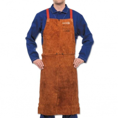 Best Welds 400, Premium Side Split Cowhide Leather Bib Apron, 24 in W, 36 in L, Lava Brown, 902-400