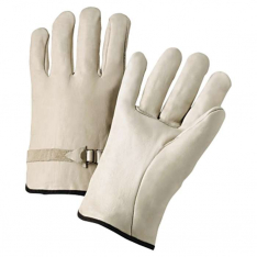 Anchor Brand 68153L, Quality Grain Cowhide Leather Driver Gloves, Large, Unlined, Natural, Pull Stra