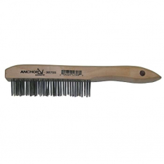 Anchor Brand 94921, Hand Scratch Brush, 4 X 16 Rows, Stainless Steel Bristles, Shoe Wood Handle, 102