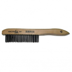 Anchor Brand 94920, Hand Scratch Brush, 4 X 16 Rows, Carbon Steel Bristles, Shoe Wood Handle, 102-38