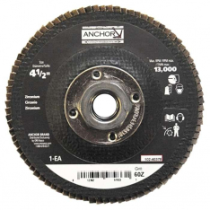 Anchor Brand 97933, Abrasive High Density Flap Disc, 4-1/2 in dia, 60 Grit, 5/8 in - 11 arbor, 12000