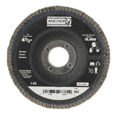 Anchor Brand 98760, Abrasive Flap Disc, 4-1/2 in, 60 Grit, 7/8 in Arbor, 13,000 rpm, 102-41345