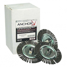 Anchor Brand 94866, Stringer Bead Wheel Brush, 6 in D x 1/4 in W, 0.02 in Carbon Steel Wire, 102-6S5