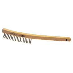 Anchor Brand 97046, Hand Scratch Brush, 6 in, 4 x 18 Rows, Stainless Steel Bristles, Curved Handle,