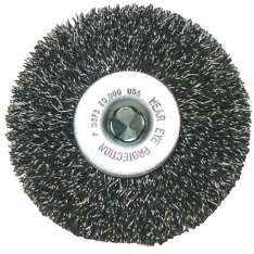 Anchor Brand 93724, Crimped Wheel Brushes, 2 in D x 3/8 in W, 0.0118 in, Carbon Steel, 102-CFX-2