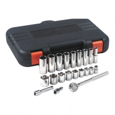 Anchor Brand 07846, 22 Piece Standard and Deep Socket Sets, 3/8 in, 6 Point, 103-07-846