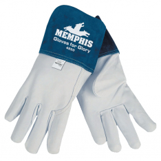 MCR Safety 127-4850M, Blue Beast Leather Welding Gloves, Medium, Blue/White, 4.5 in cuff
