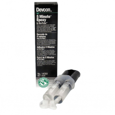 DEVCON 230-14250, 5 Minute Epoxy, 25 mL, Dev-Tube, Colorless to Light Yellow