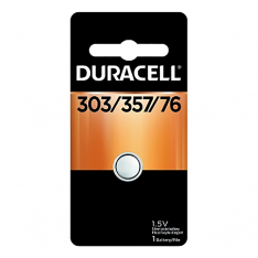 DURACELL 243-D303/357PK, Watch/EleCTronic Battery, Silver Oxide, 1.5V, 357/303, 1 EA/PK