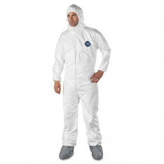 DUPONT D13398100, DUPONT TYVEK COVERALL ZIP FT- HD- SKID RESISTANT