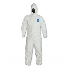 DUPONT D13398184, TYVEK COVERALLS ZIP FRTATT HOOD ELA WRSTS & ANK