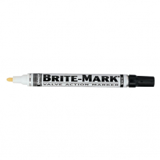 DYKEM 253-84003, BRITE-MARK Medium Permanent Paint Marker, Valve Action, White