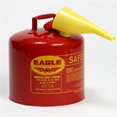 EAGLE 258-UI50FS, 5GAL TYPE 1 SAFETY CAN W/FUNNEL
