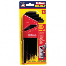EKLIND TOOL 269-13213, Ball-Hex-L Key Set, 13 per Holder, Hex Ball, Inch, Long Arm