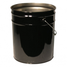 FREUND 302-1252, Unlined Open Head Steel Pail, 5 gal, Steel, Black