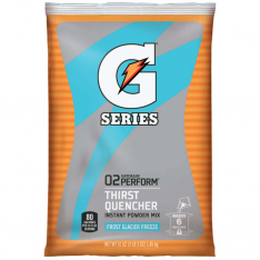 Gatorade 308-33676, G Series 02 Perform Thirst Quencher Instant Powder, 51 oz, Pouch, 6 gal Yield, G