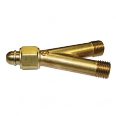 WESTERN ENTERPRISES 312-101, Y Connection, 200 psi, Brass, B-Size (F) to B-Size (M), 9/16 in-18 (F)