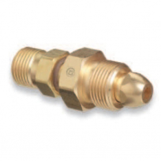 WESTERN ENTERPRISES 312-810, Brass Cylinder Adaptor, From CGA-580 Nitrogen To CGA-320 Carbon Dioxide