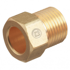 WESTERN ENTERPRISES 312-AW-14A, Inert Arc Nut, Brass, B-Size 5/8 in-18 RH (M)